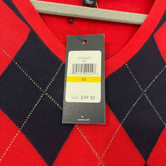 Tommy Hilfiger Blue and Navy Argyle Patterned Sweater - Picture 5 of 5